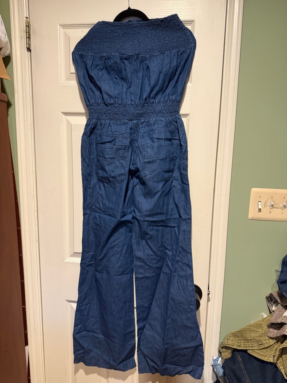 Boom Boom Jeans Navy Strapless Denim Jumpsuit western boho sexy edgy vacation - Picture 6 of 6
